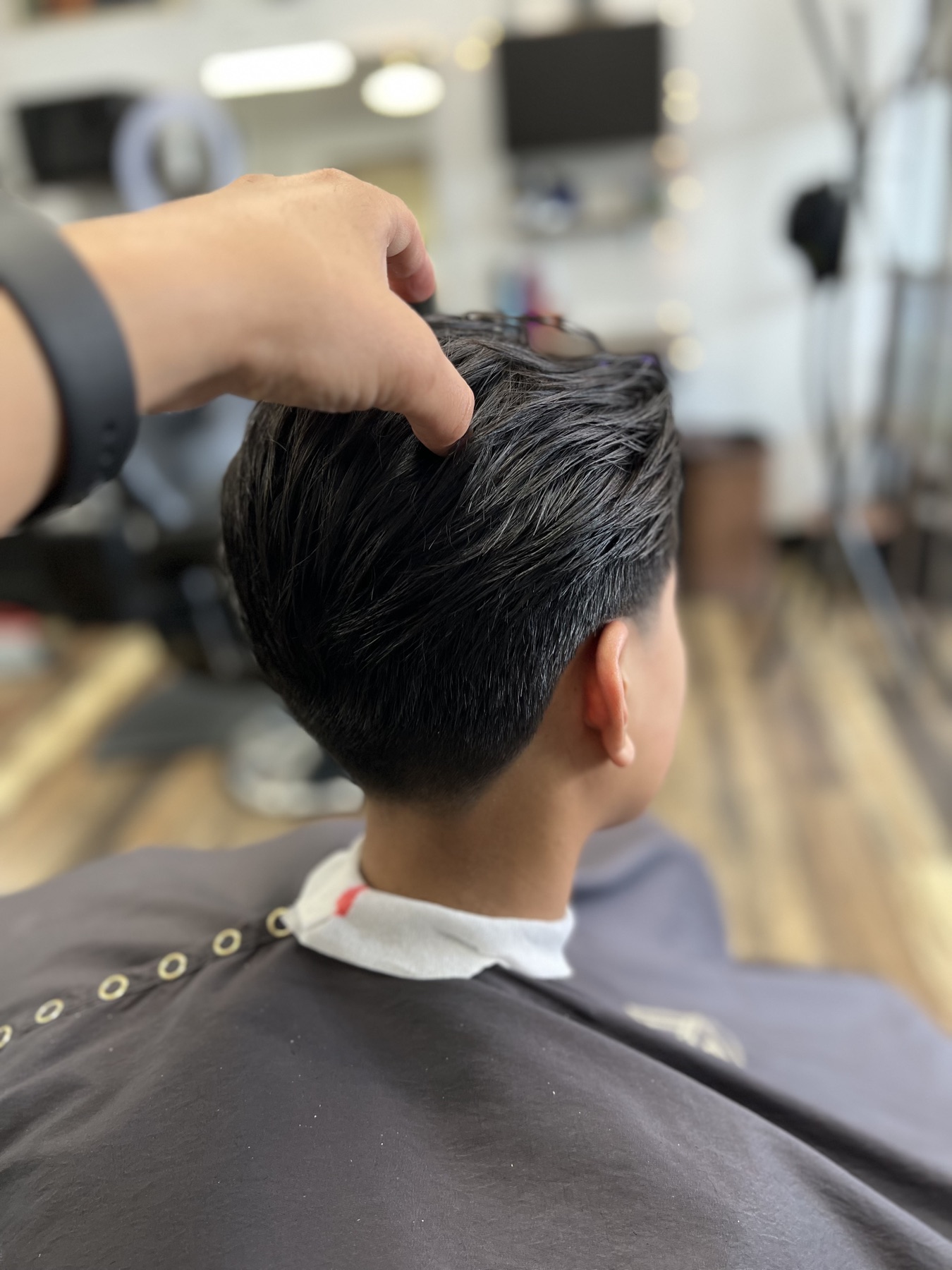 Longer top, tapered back