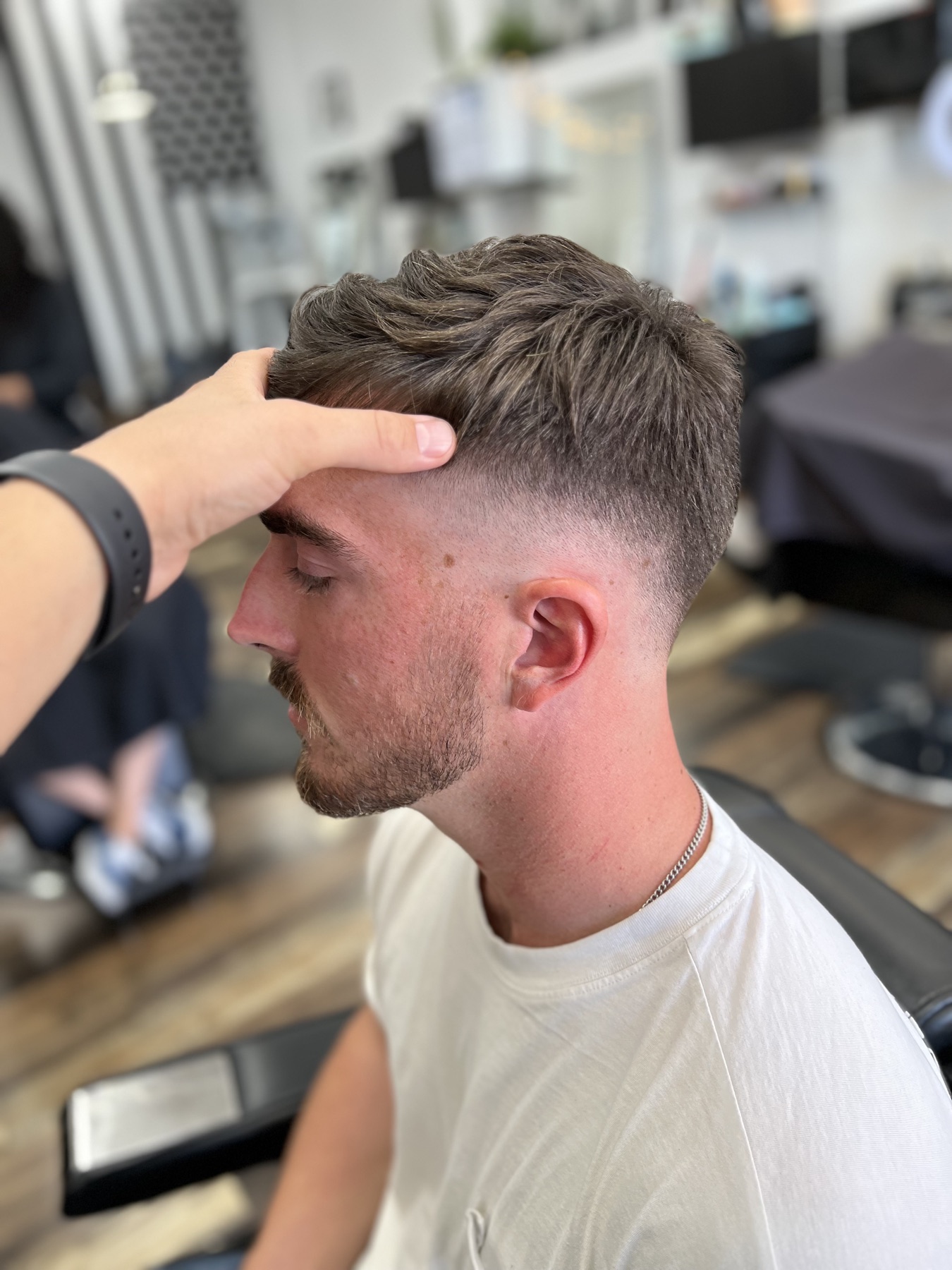 Textured top, low fade